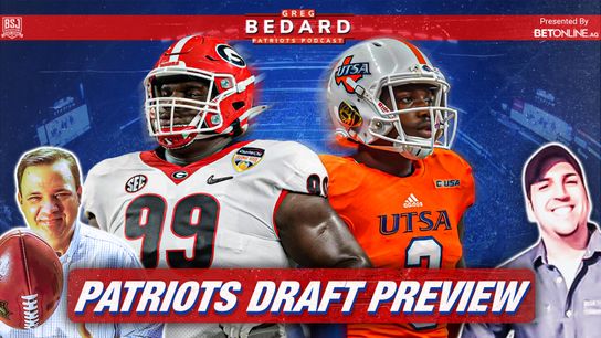 .@betonline_ag Podcast & Video: Bedard Patriots Pod - What will Patriots do in the draft? taken at BSJ Headquarters (Patriots)